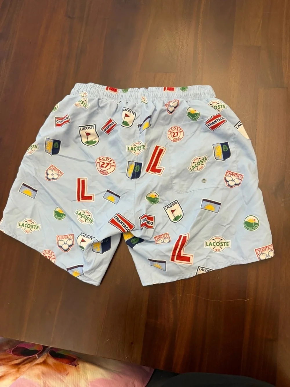New Lacoste Men’s Lace-Up Waist Print Swimming Trunks 7” inseam